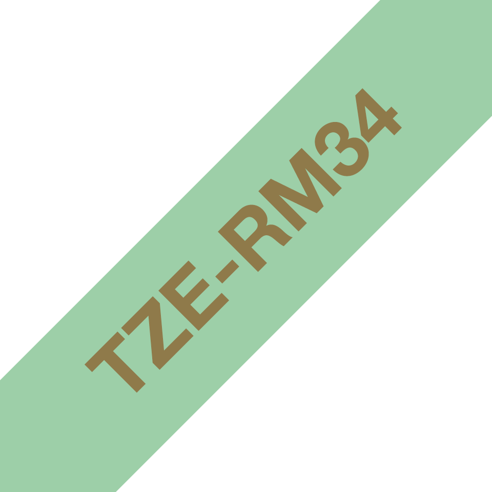 TZe-RM34 - Cassette originale à ruban tissu - or sur vert menthe - pour étiqueteuse Brother - 12 mm de large