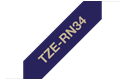 Brother TZe-RN34 Textilband – gold auf marineblau