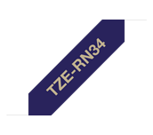 TZe-RN34 - Ruban tissu pour étiqueteuse Brother original – Or sur bleu nuit, 12 mm de large