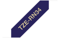 Alkuperäinen Brother TZeRN34 -satiininauha – kullanvärinen teksti laivastonsinisellä nauhalla, 12 mm
