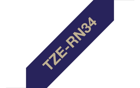 Ruban tissu pour étiqueteuse TZe-RN34 Brother original – Or sur bleu nuit, 12 mm de large