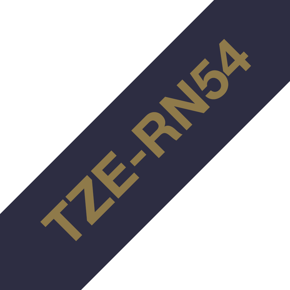 Genuine Brother TZe-RN54 Labelling Tape Ribbon– Gold on Navy Blue, 24mm wide