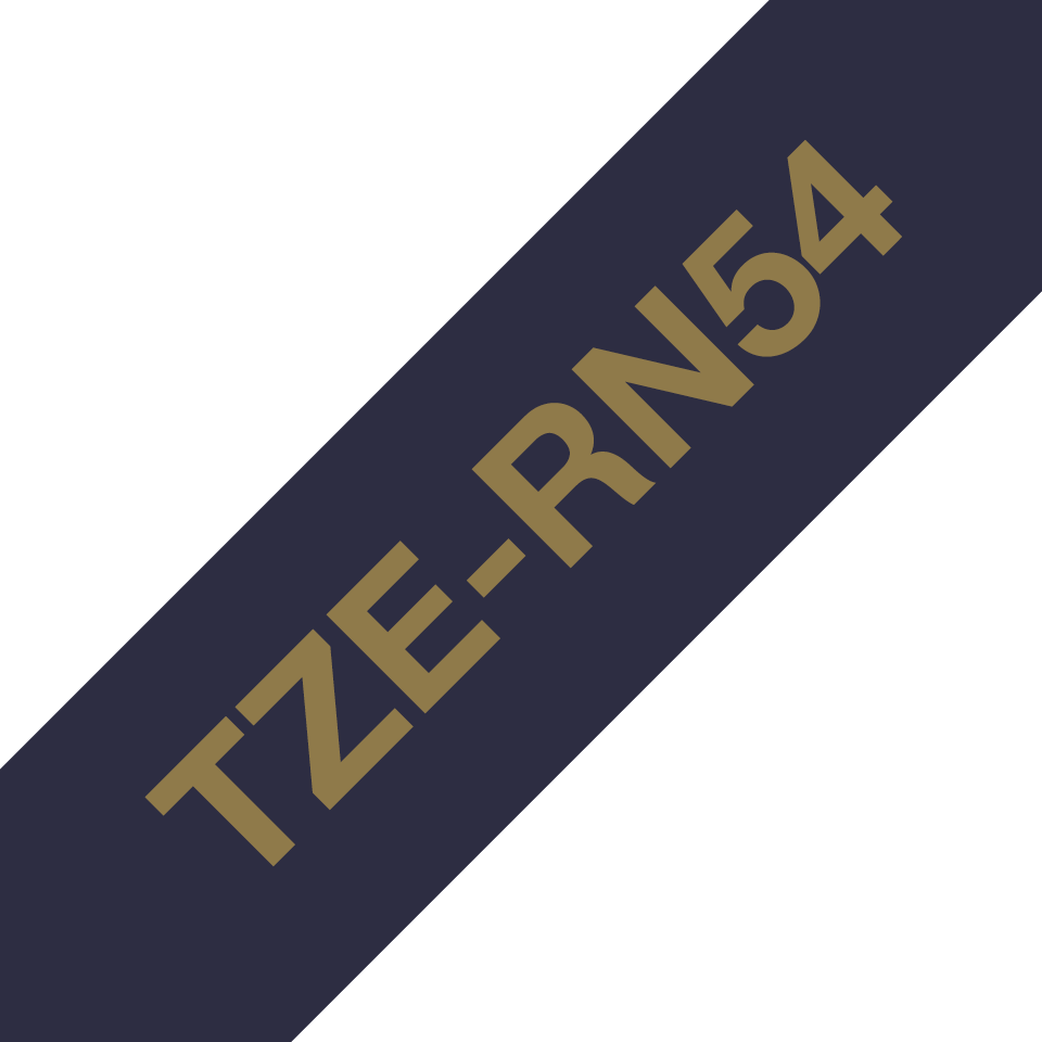 Brother TZe-RN54 satenska ukrasna traka za označavanje 24 mm – zlatni ispis na mornarsko plavoj traci 