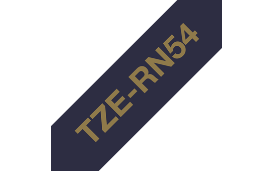 Brother TZe-RN54 Касета с лента за панделки, златен текст на син фон, 24 мм