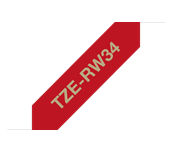 TZe-RW34 - Cassette à ruban tissu Brother originale – Or sur bordeaux, 12 mm de large