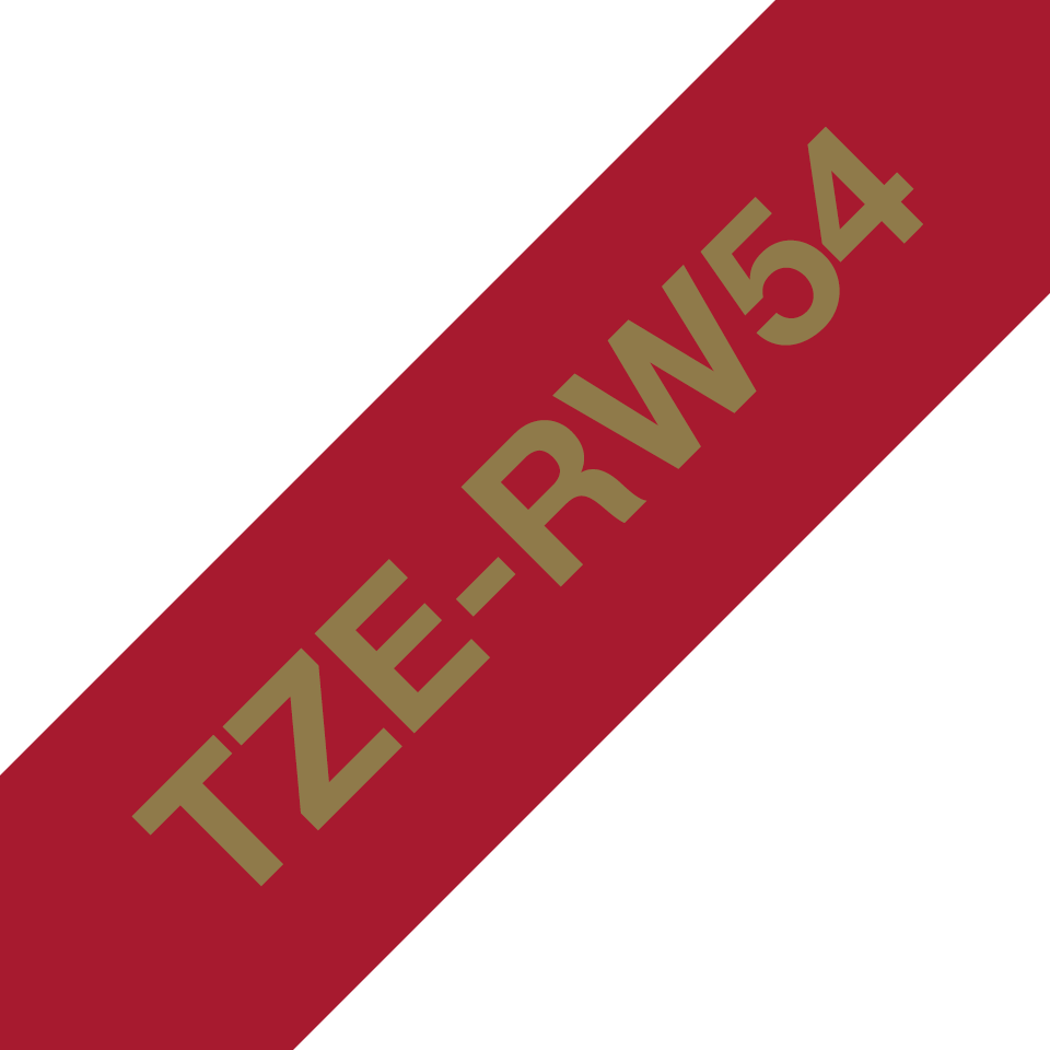 Genuine Brother TZe-RW54 Ribbon Tape Cassette – Gold on Wine Red, 24mm wide