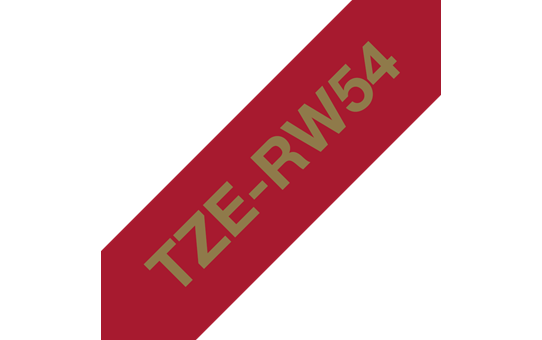Brother TZe-RW54 Касета с лента за панделки, златен текст на червен фон, 24мм