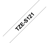 Brother Pro Tape TZe-S121 Schriftband – schwarz auf transparent