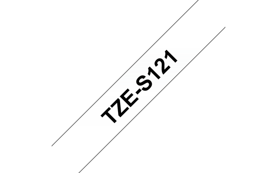 Genuine Brother TZe-S121 Labelling Tape Cassette – Black on Clear, 9mm wide