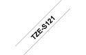 Brother TZeS121: оригинальная кассета с лентой с мощной клейкой поверхностью для печати наклеек черным на прозрачном фоне, ширина: 9 мм.