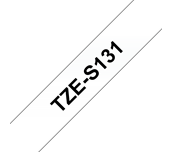 TZe-S131 - Cassette à ruban pour étiqueteuse Brother originale – Noir sur transparent, 12 mm de large