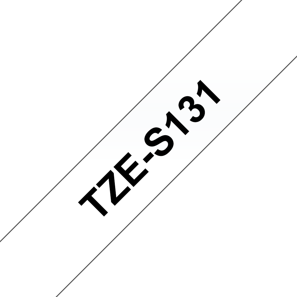 Brother TZeS131 original etikettape, svart på genomskinlig, 12 mm 