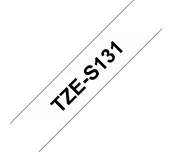 Genuine Brother TZe-S131 Labelling Tape Cassette – Black on Clear Strong Adhesive, 12mm wide