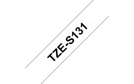Brother TZeS131: оригинальная кассета с лентой с мощной клейкой поверхностью для печати наклеек черным на прозрачном фоне, ширина: 12 мм.