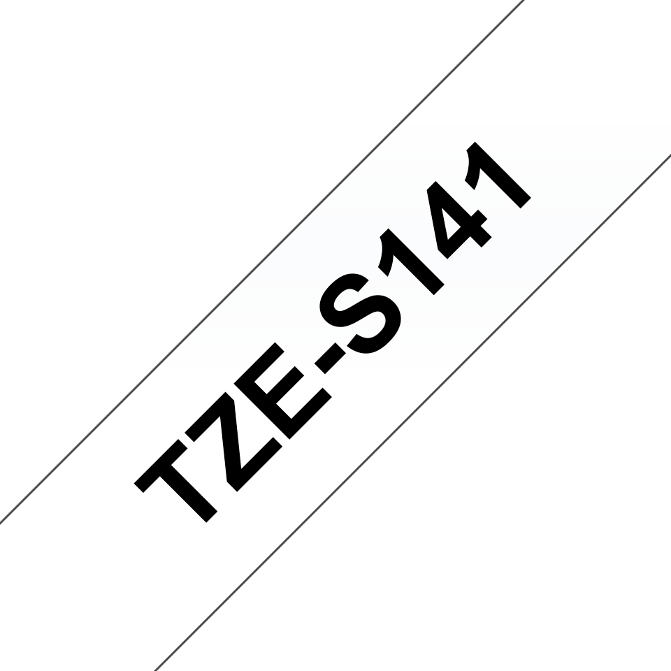 Cassetta nastro per etichettatura originale Brother TZe-S141 – Nero su trasparente, 18 mm di larghezza