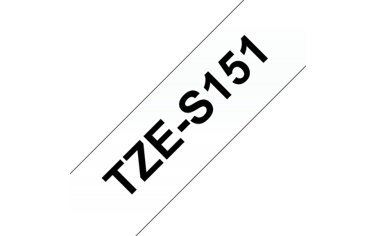 Alkuperäinen Brother TZeS151 -lujasti kiinnittyvä tarranauha – musta teksti/kirkas pohja, 24 mm