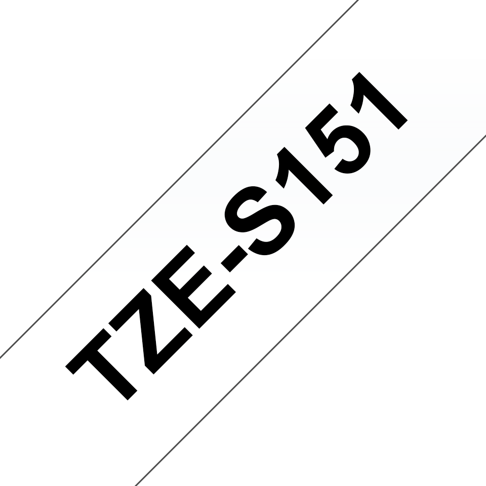 Alkuperäinen Brother TZeS151 -lujasti kiinnittyvä tarranauha – musta teksti/kirkas pohja, 24 mm