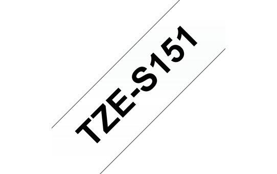 Originele Brother TZE-S151 sterk klevende label tapecassette - zwart op transparant, breedte 24 mm