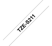 TZe-S211 - Cassette à ruban pour étiqueteuse Brother originale – Noir sur blanc, 6 mm de large