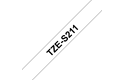 Original Brother TZeS211 merketape – sort på hvit med sterkt lim, 6 mm bred