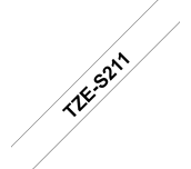 Genuine Brother TZe-S211 Labelling Tape Cassette – Black on White Strong Adhesive, 6mm wide