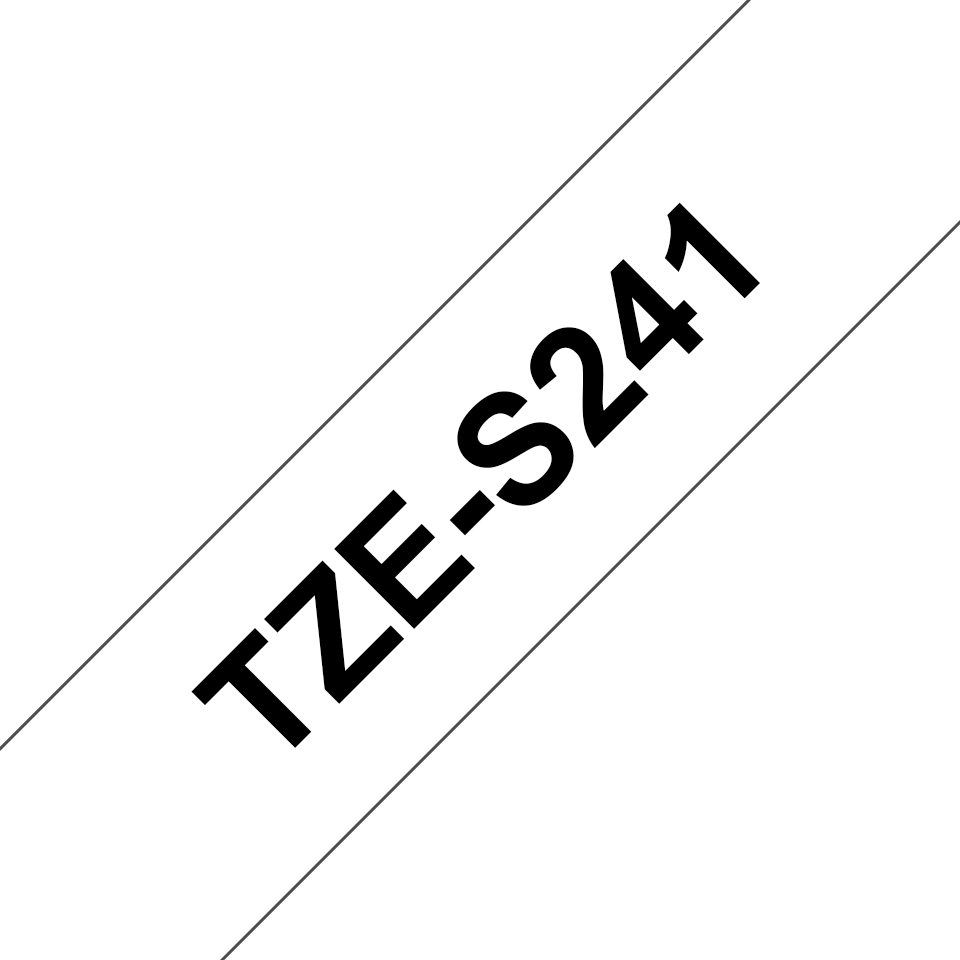 Brother TZe-S241 - черен текст на бяла лента, ширина - 18mm
