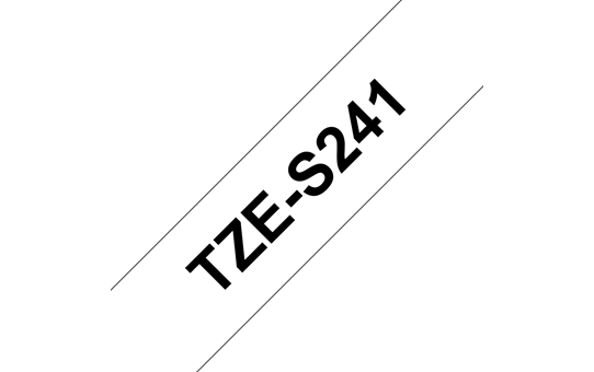 Original Brother TZeS241 merketape – sort på hvit med sterkt lim, 18 mm bred
