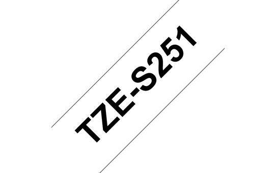 Originali Brother Tze-S251 ženklinimo juostos kasetė – juodos raidės baltame fone, 24 mm pločio 
