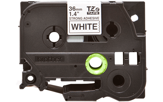 Brother TZeS261: оригинальная кассета с лентой с мощной клейкой поверхностью для печати наклеек черным на белом фоне, ширина: 36 мм.
