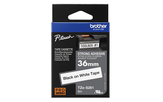 Cassette à ruban pour étiqueteuse TZe-S261 Brother originale – Noir sur blanc, 36 mm de large 3