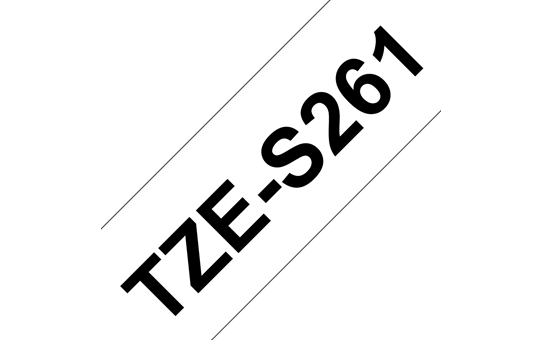 Casetă cu bandă de etichete originală Brother TZe-S261 – negru pe alb, lățime de 36mm