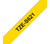 TZe-S621 - Cassette à ruban pour étiqueteuse Brother originale – Noir sur jaune, 9 mm de large