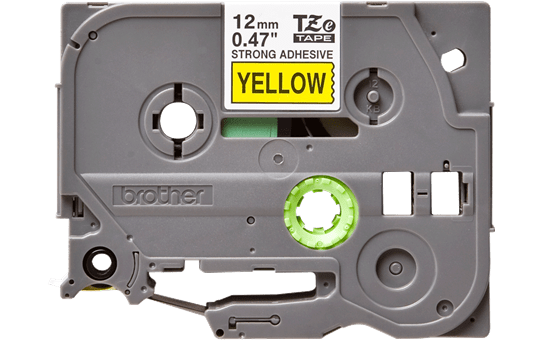 Originele Brother TZe-S631 sterk klevende label tapecassette - zwart op geel, breedte 12 mm 2