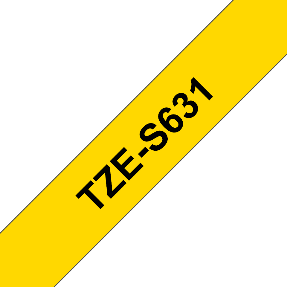 Cassetta nastro per etichettatura originale Brother TZe-S631 – Nero su giallo, 12 mm di larghezza