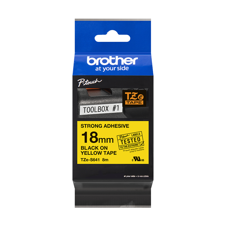 Brother Tape Cassette Laminated 18mm Black On YellowTape 8M New 