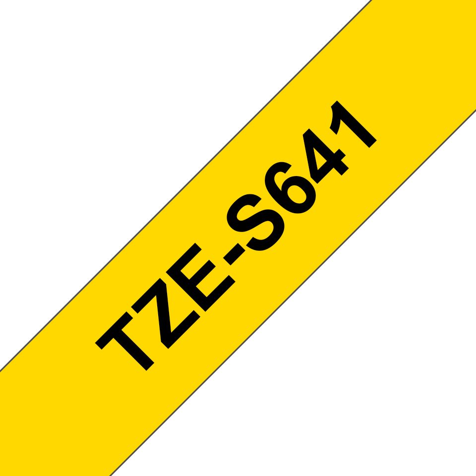 Cassetta nastro per etichettatura originale Brother TZe-S641 – Nero su giallo, 18 mm di larghezza