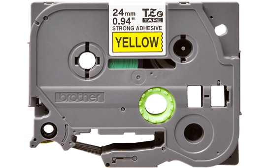 Oriģināla Brother TZe-S651 uzlīmju lentes kasete – melnas drukas dzeltena, 24mm plata 2