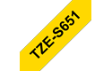 Genuine Brother TZE-S651 Labelling Tape Cassette – Black on Yellow Strong Adhesive, 24mm wide