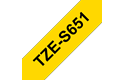 Originele Brother TZE-S651 sterk klevende label tapecassette - zwart op geel, breedte 24 mm