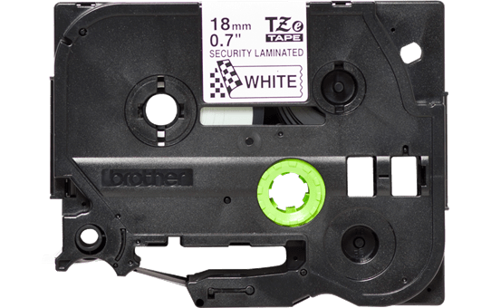 Oriģinālā Brother TZe-SE4 uzlīmju lentes kasete - melnas drukas, balta - 18mm plata 2