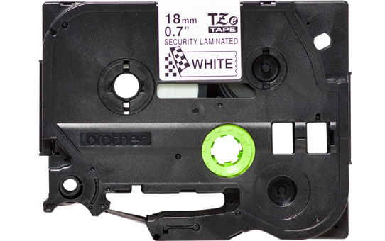 Eredeti Brother TZe-SE4 biztonsági szalag – Fehér alapon fekete, 18mm széles 2