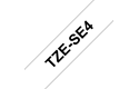 Brother original TZeSE4 sikkerhetstape - sort på hvit, 18 mm bred