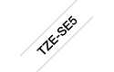 Alkuperäinen Brother TZeSE5-turvatarra – Musta teksti valkoisella pohjalla, 24 mm