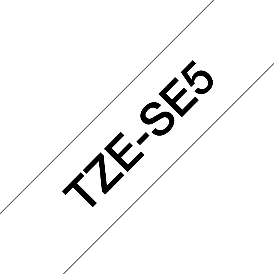 TZeSE5 24mm black on white security tape