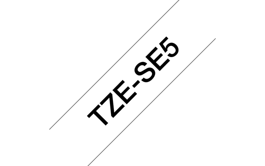 Oryginalna taśma zabezpieczająca TZe-SE5 firmy Brother – czarny nadruk na białym tle, 24 mm szerokości 