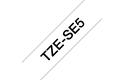 Alkuperäinen Brother TZeSE5-turvatarra – Musta teksti valkoisella pohjalla, 24 mm