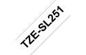 Casetă de bandă originală Brother TZe-SL251, 24 mm lățime, negru pe alb, cu auto-laminare