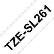 Oryginalna taśma samolaminująca TZe-SL261 firmy Brother – czarny nadruk na białym tle, 36 mm szerokości