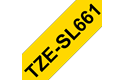 Genuine Brother TZe-SL661 Self-Laminating Labelling Tape Cassette – Black on Yellow, 36mm wide