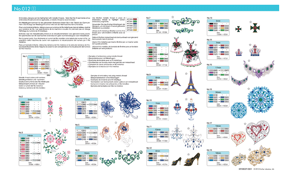 Collection de motifs de broderie n° 12 BLECUSB12 2